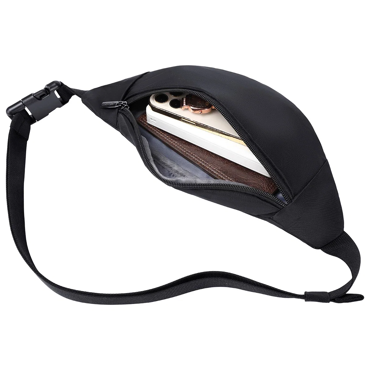 Aero LOFT ECO Anywhere Belt Bag worn around the waist, promotional belt bag lifestyle shot