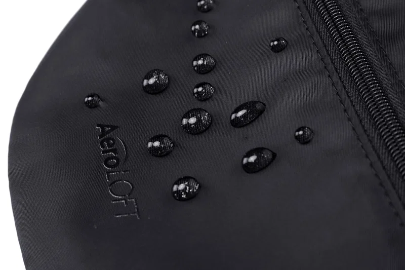 Close-up of the imprint area on the Aero LOFT ECO Anywhere Belt Bag