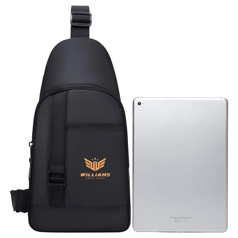 Open view of the Aero LOFT ECO Crossbody Mini Backpack showing the interior compartment
