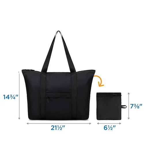 Branded reusable shopper tote, side profile