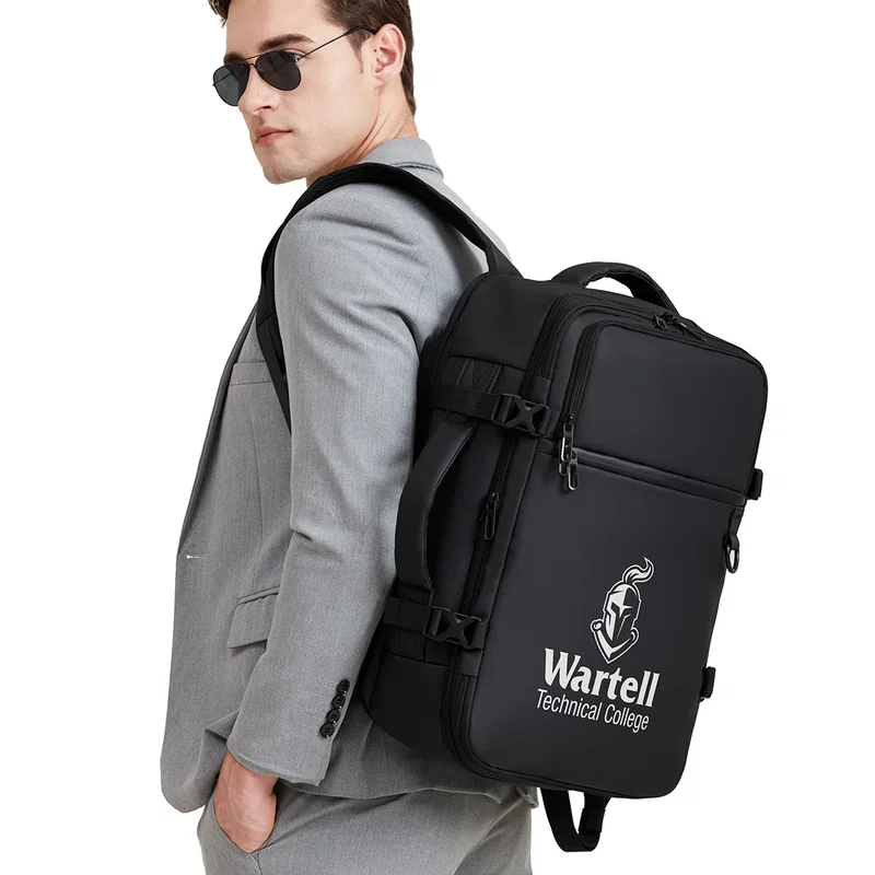 Close-up of a side pocket on the Aero LOFT HYBRID Travel Backpack