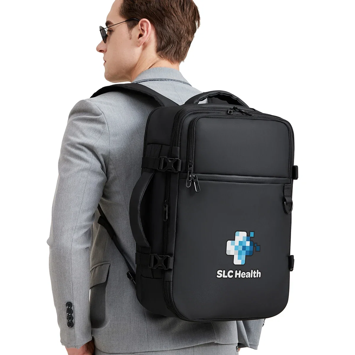 Aero LOFT® HYBRID Travel Backpack being worn