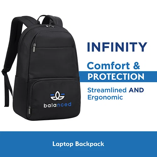 Custom Aero LOFT Infinity laptop backpack, front view