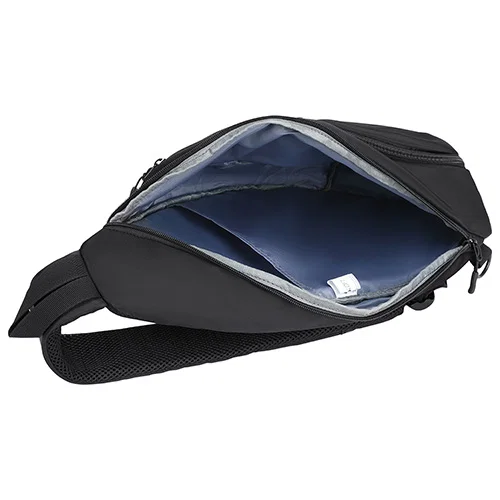 Custom crossbody sling backpack worn hands-free