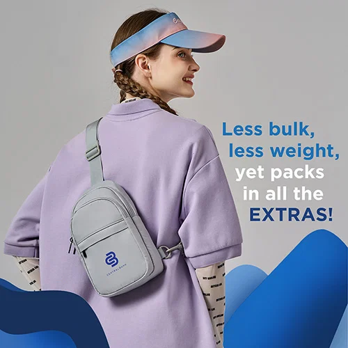 Aero LOFT Motion 3.2L Crossbody Sling being worn