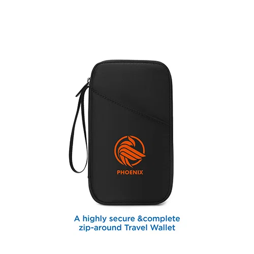 Custom Aero LOFT passport travel wallet, front view