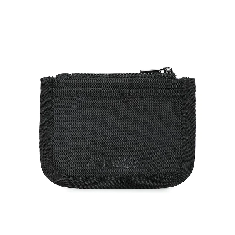 Branded AeroLoft skinny wallet holding cards and cash