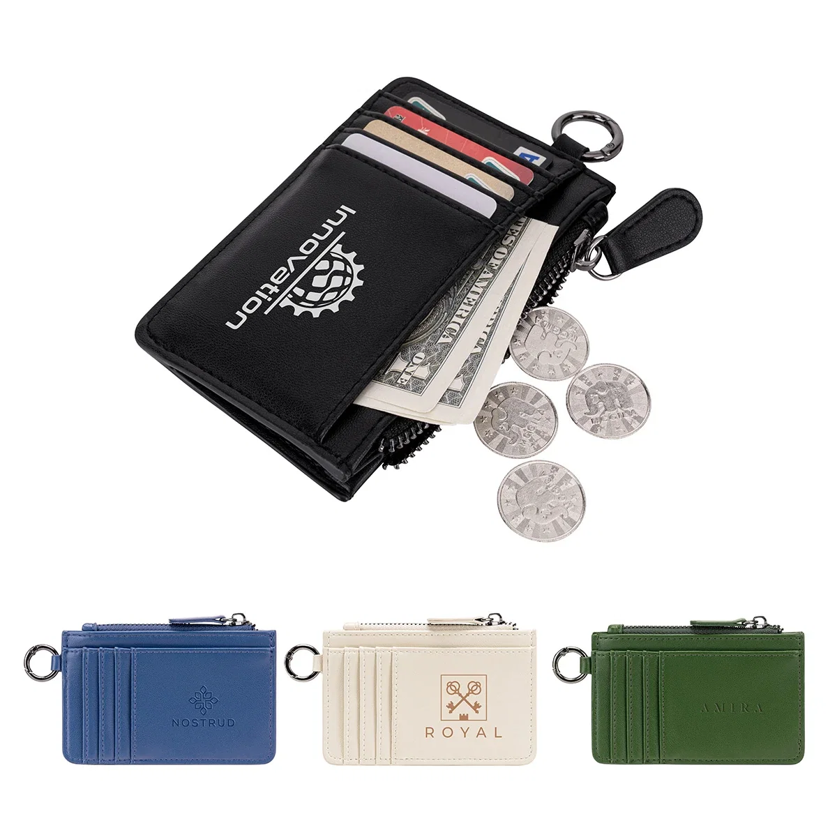 Custom Aero LOFT Slim Card Wallet, front view of the branded card wallet