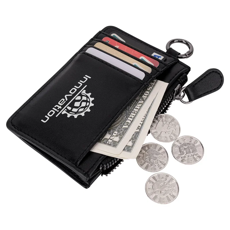 Aero LOFT Slim Card Wallet held in hand, lifestyle shot of the branded wallet