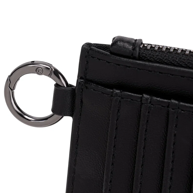 Angled view of the custom Aero LOFT Slim Card Wallet showing its slim profile