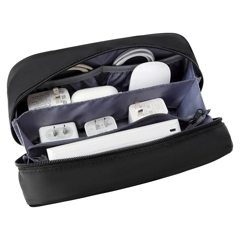 Aero LOFT Universal Travel Pouch packed for travel, lifestyle shot of the branded pouch