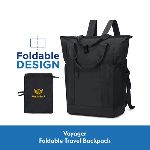 Custom Aero LOFT Voyager foldable backpack, front view