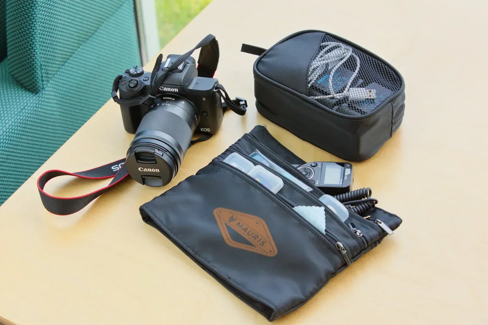 AeroLoft branded travel organizer side profile showing slim zip design