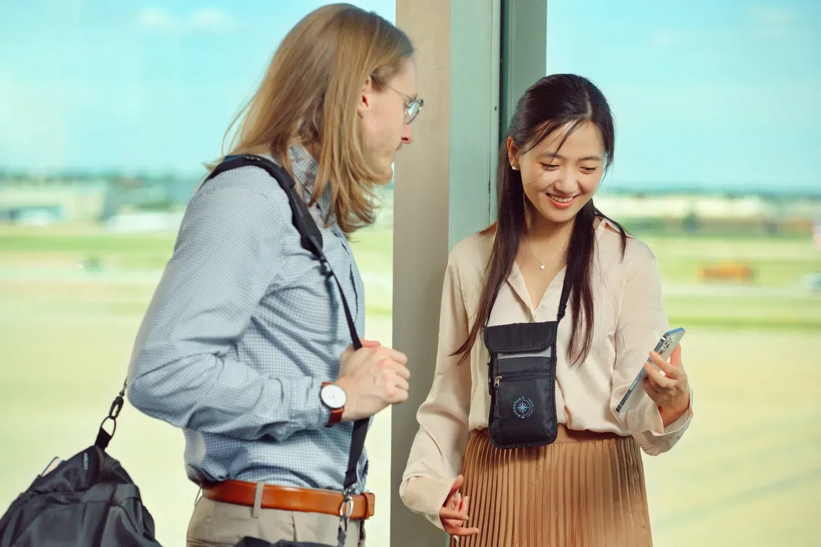 AeroLoft 5-Pocket Safety Neck Wallet being worn