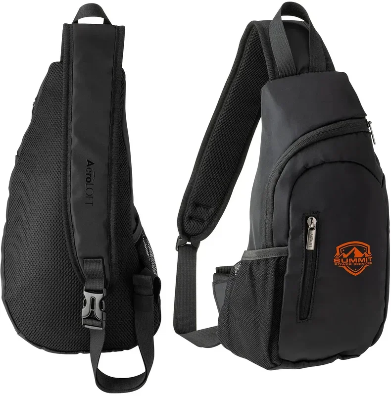 AeroLoft crossbody sling bag back panel and strap detail