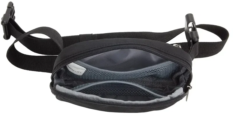 AeroLoft branded belt bag worn cross-chest, custom festival and gym fanny pack