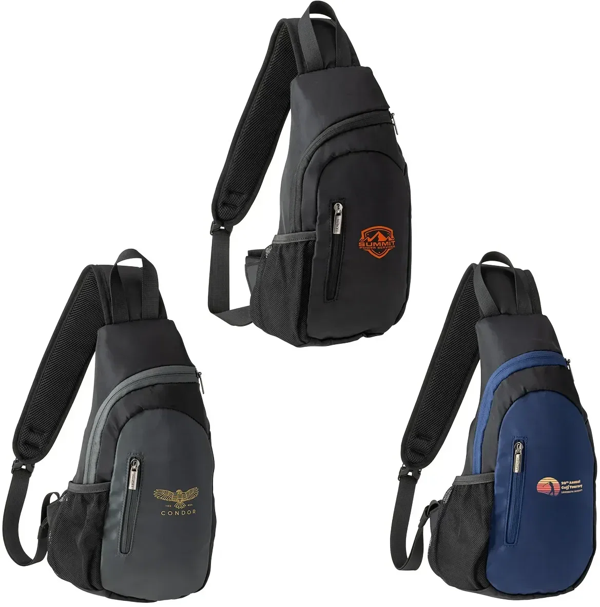 AeroLoft Crossbody Sling Backpack, custom sling bag with logo, front view