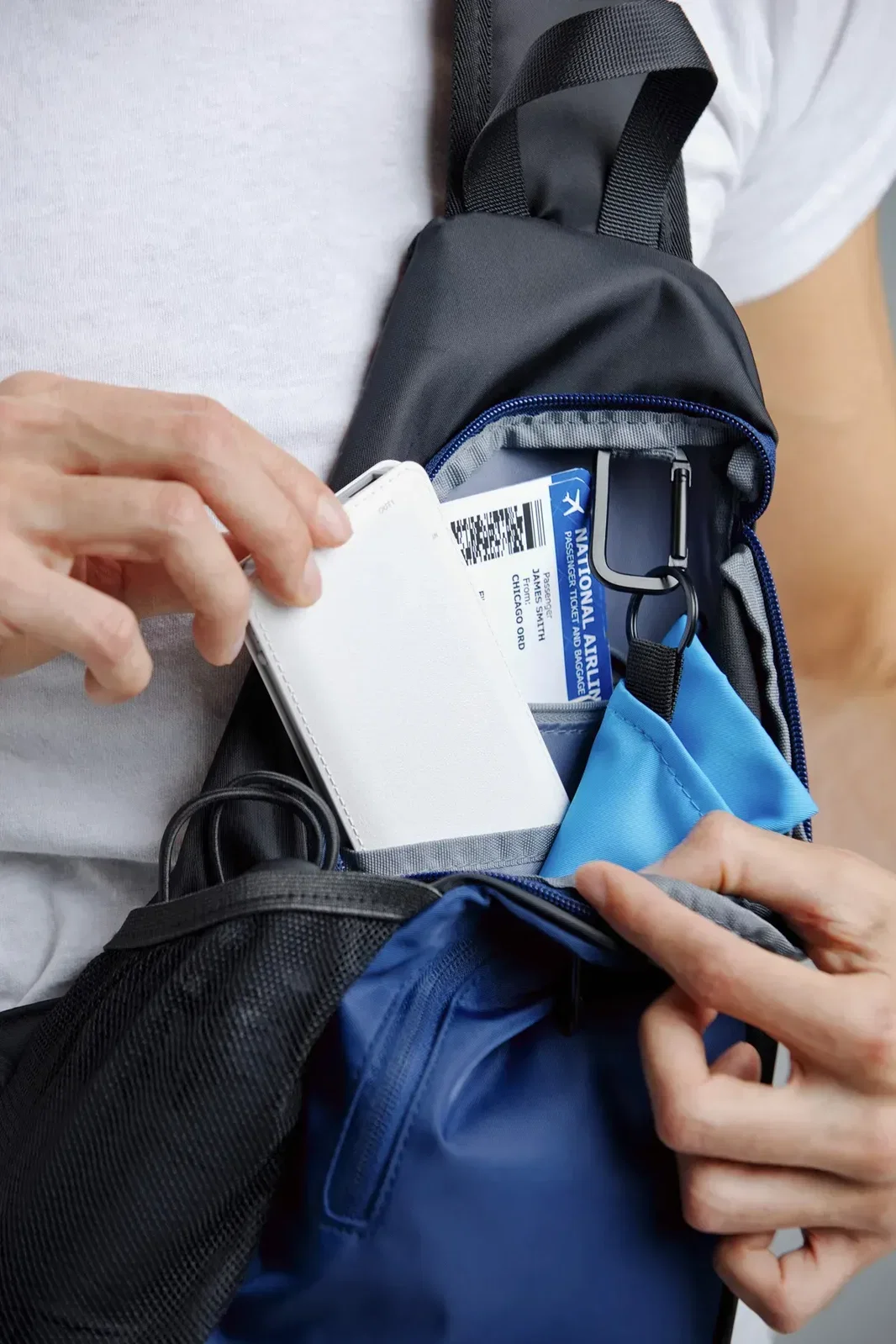 AeroLoft Crossbody Sling Backpack in use