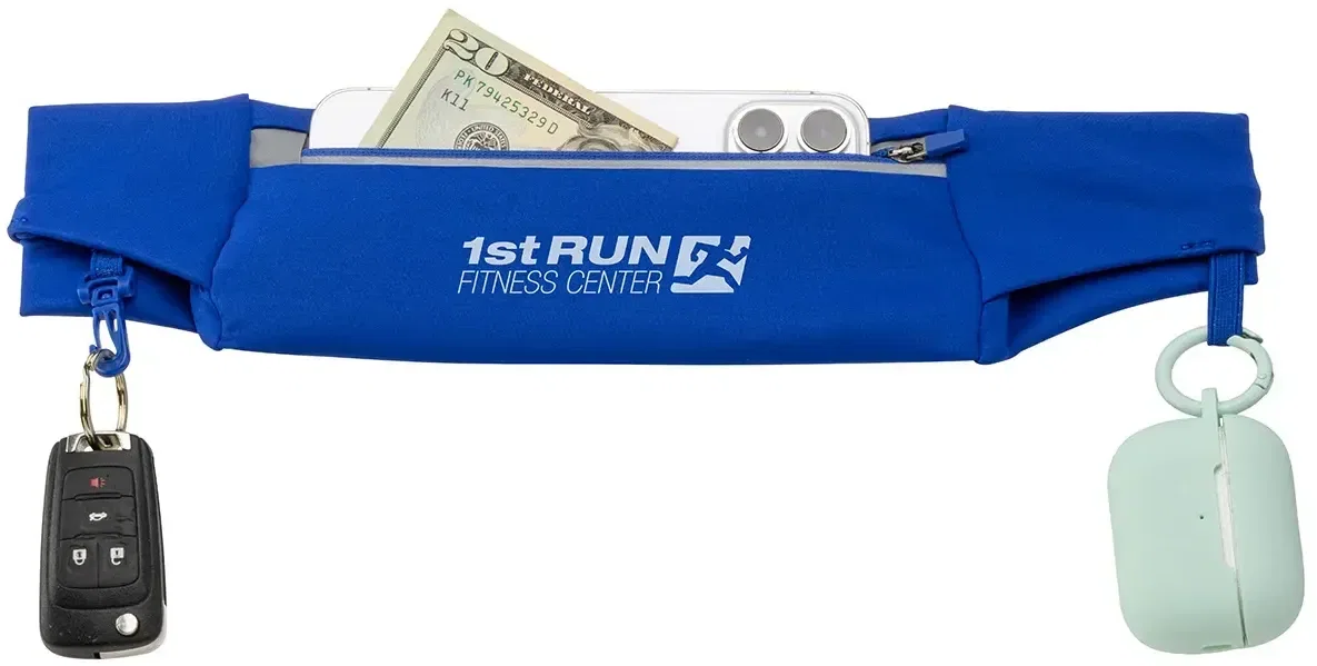 Promotional AeroLoft sport belt holding a phone, in-use detail