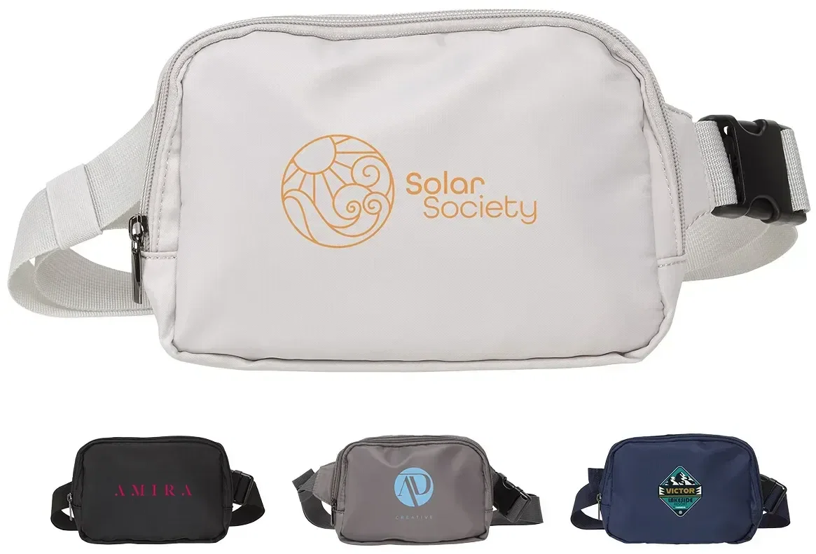 AeroLoft branded belt bag hero view, water-resistant fanny pack with adjustable strap
