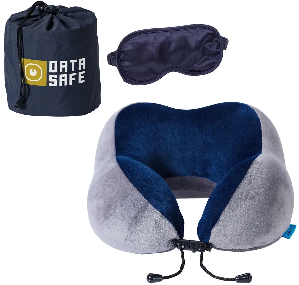 AeroLoft Memory Foam Travel Pillow Set, custom branded travel neck pillow front view