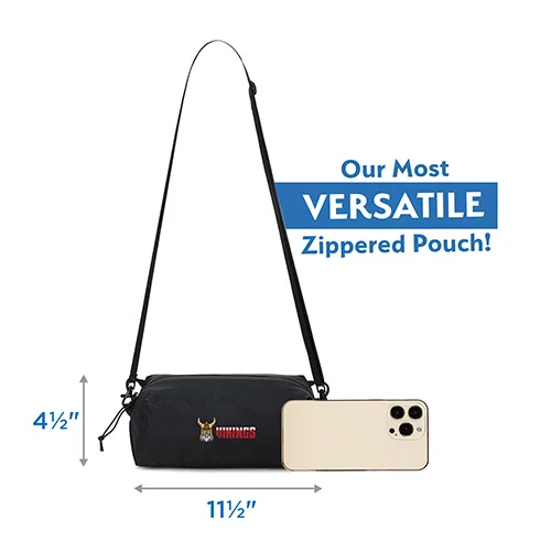 Promotional AeroLoft zip pouch open showing interior