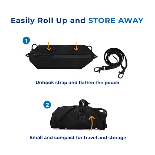Custom ripstop travel pouch rolled up compact