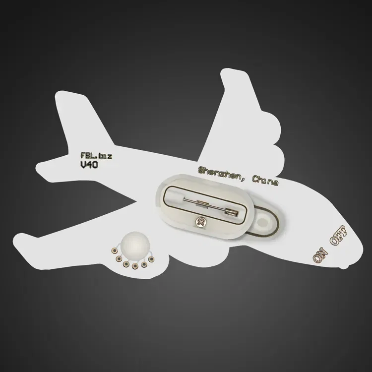 Airplane Flashing Lapel Pins — view 3