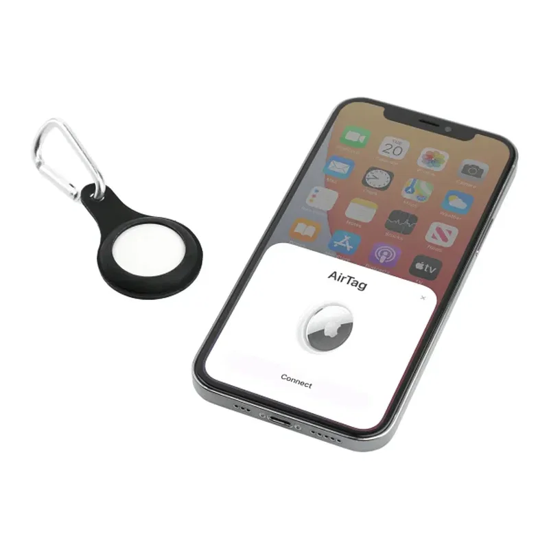 Personalized AirTag Silicone Case with Carabiner — view 3
