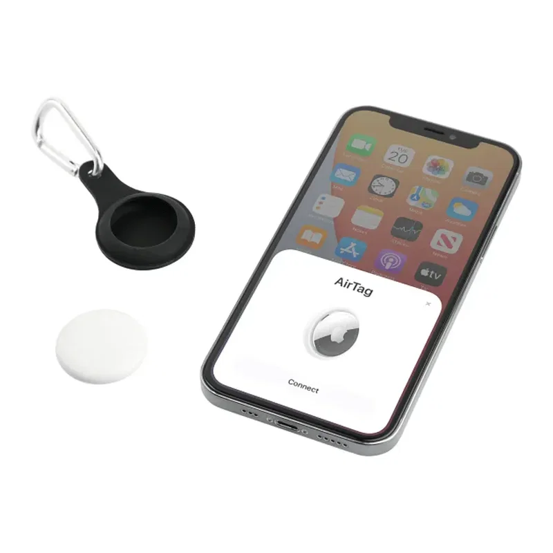 Personalized AirTag Silicone Case with Carabiner — view 4