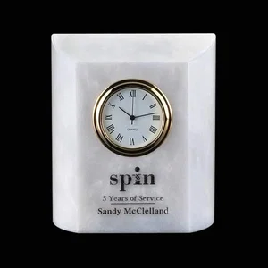 White Marble Desk Clock