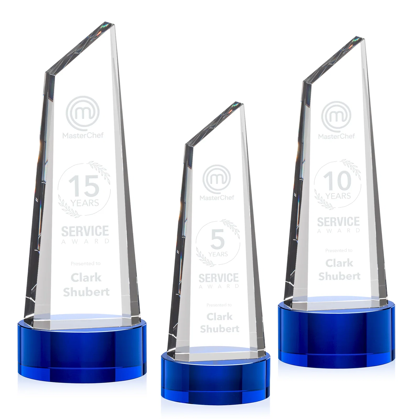 Promotional Optical Crystal Trapezoidal Tower Award with 3D Subsurface Engraving for team milestone celebrations