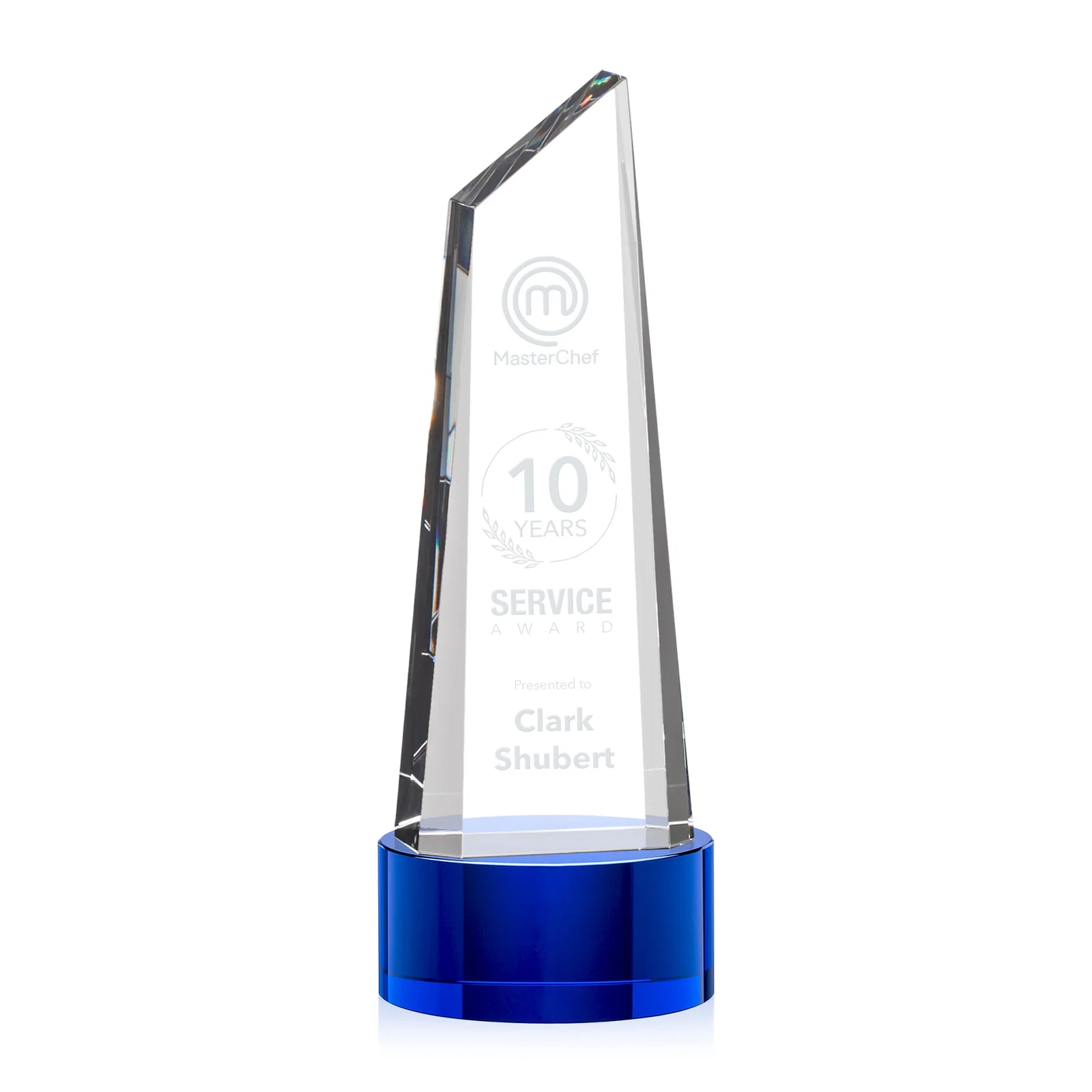 Promotional Optical Crystal Trapezoidal Tower Award with 3D Subsurface Engraving for graduation ceremonies