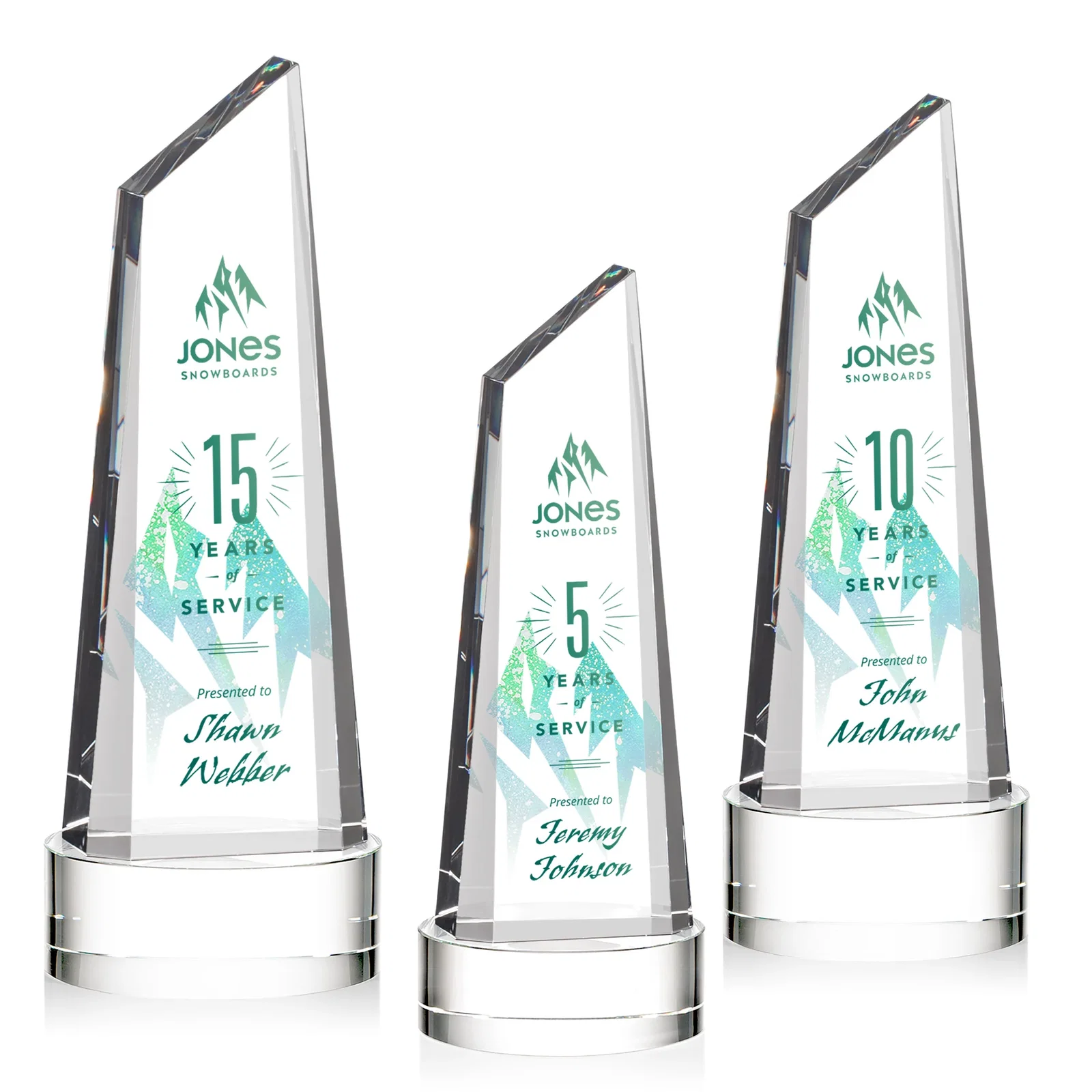 Promotional Optical Crystal Trapezoidal Tower Award with 3D Subsurface Engraving for volunteer appreciation