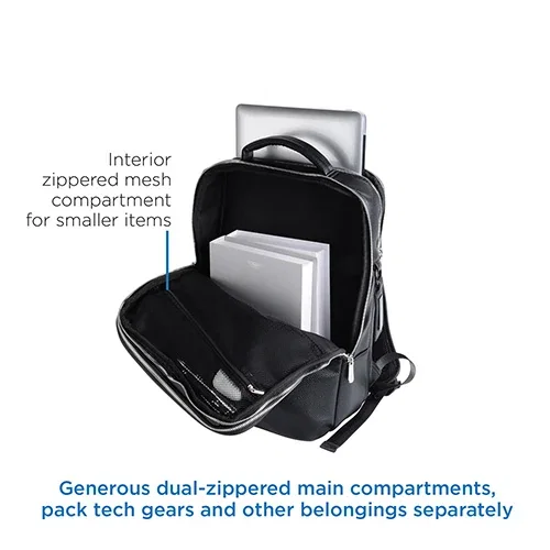 Custom Aero LOFT Odyssey dual-laptop backpack, front view