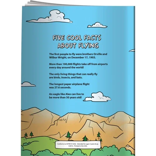 Open Alex the Eagle's Airport Adventure coloring book pages with airport line art to color