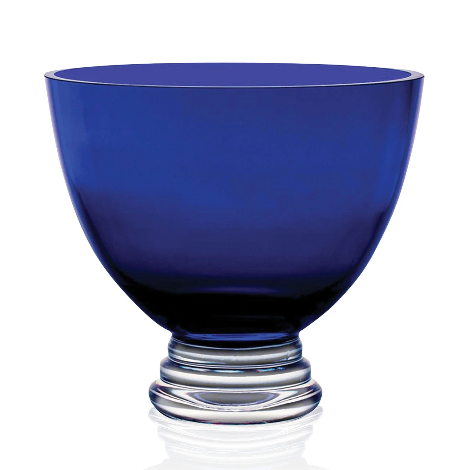 Custom Blue Glass Footed Bowl Award, crystal vase for team milestone celebrations