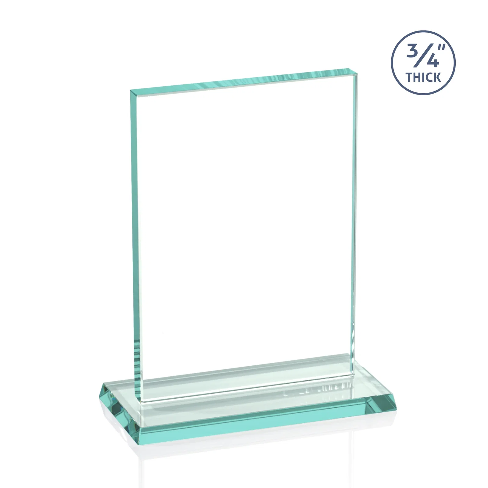Custom Jade Glass Rectangle Award With a Flat, Unbeveled Edge for company anniversary events
