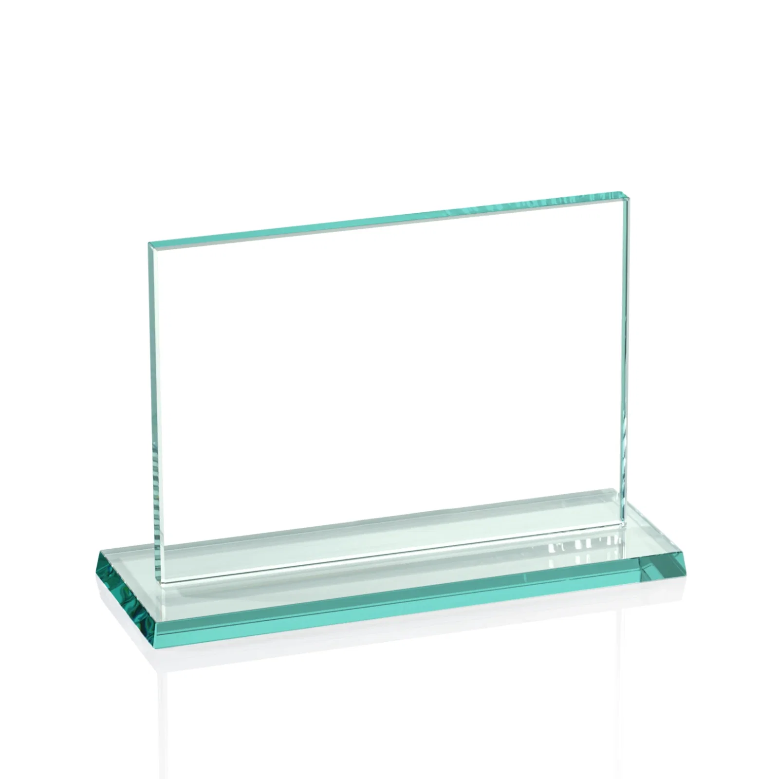 Personalized Jade Glass Rectangle Award In 3/8 Or 5/8 Inch, Matching Base for employee recognition