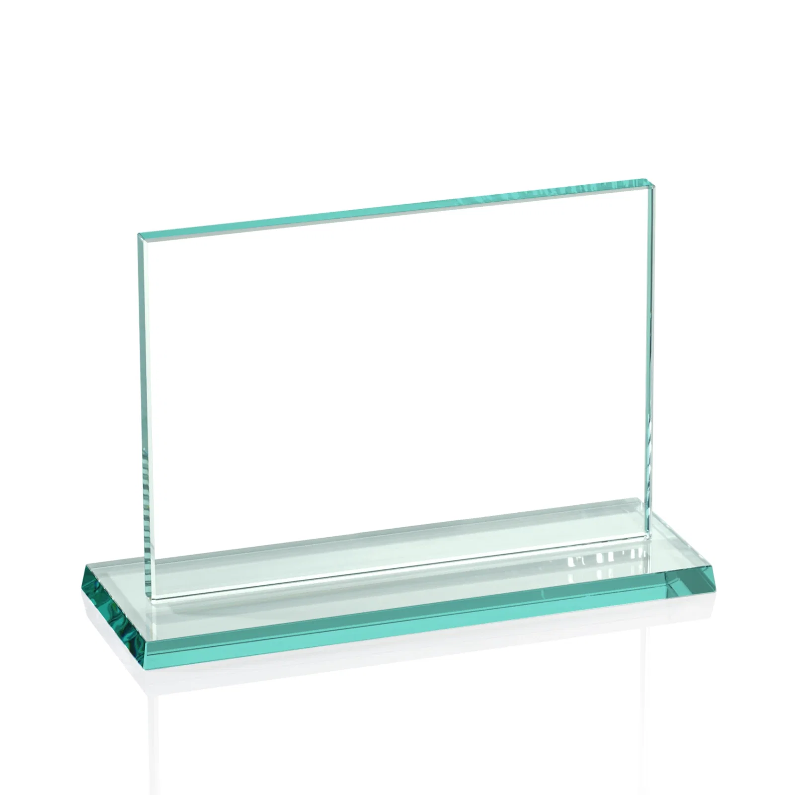 Personalized Jade Glass Rectangle Award In 3/8 Or 5/8 Inch, Matching Base for service anniversary gifts