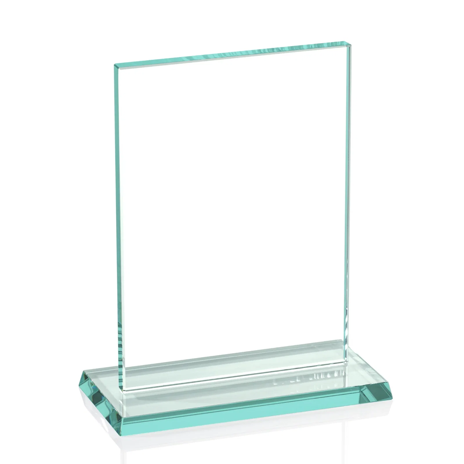 Personalized Jade Glass Rectangle Award In 3/8 Or 5/8 Inch, Matching Base for sales achievement awards
