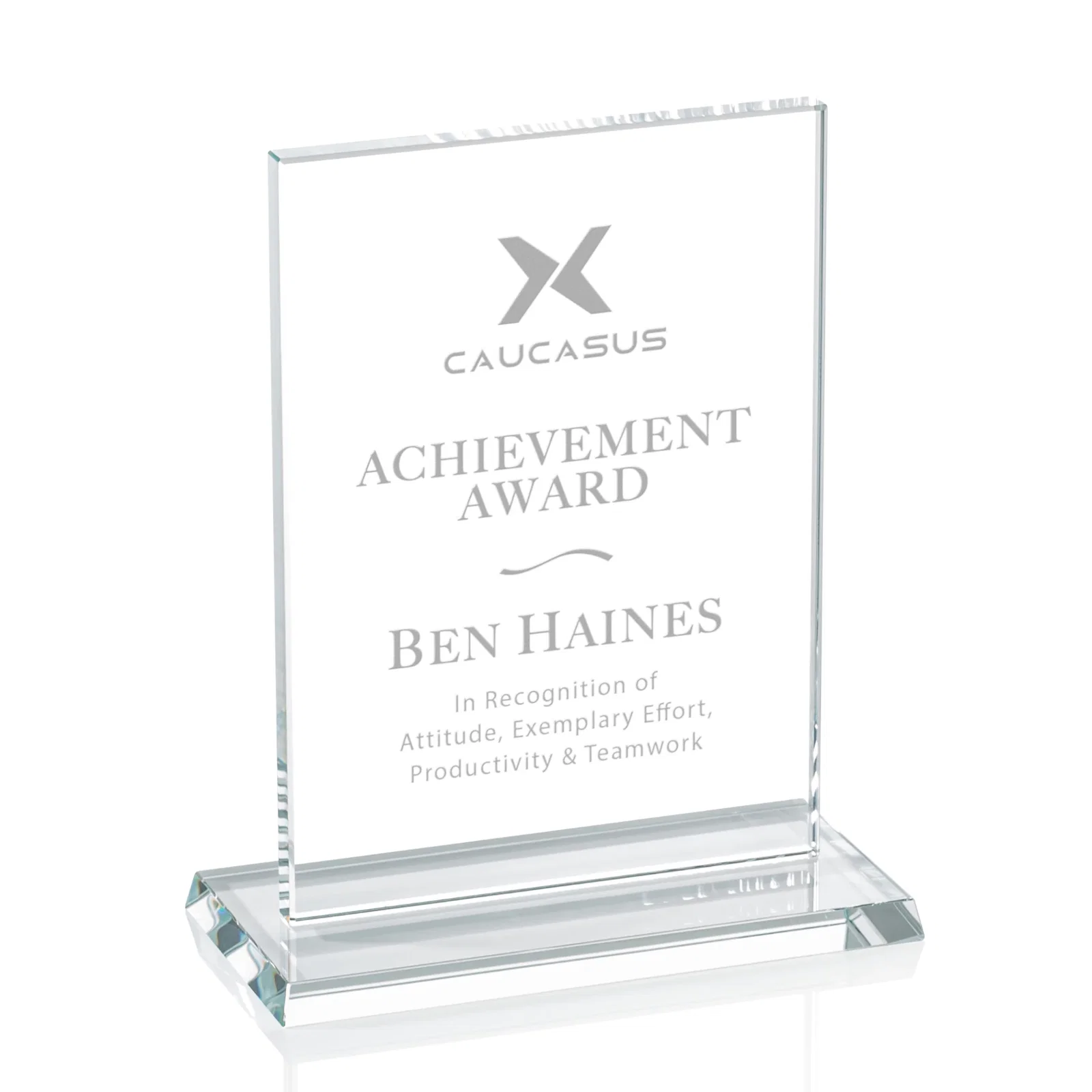 Custom Starfire or Jade Glass Rectangle Award on Matching Base, awards for graduation ceremonies