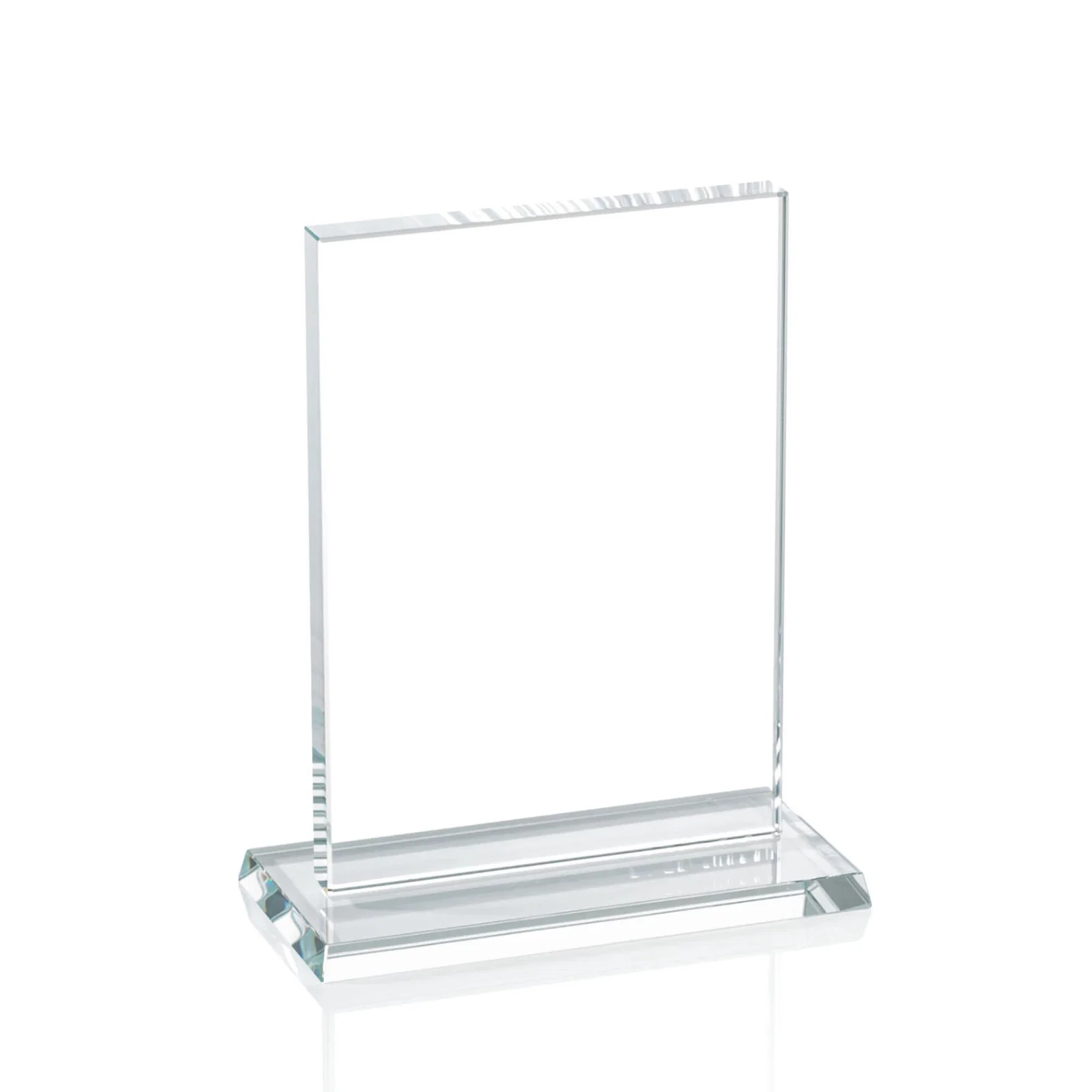 Custom 5/8 Inch Starfire Crystal Rectangle Award on Matching Base, awards for volunteer appreciation