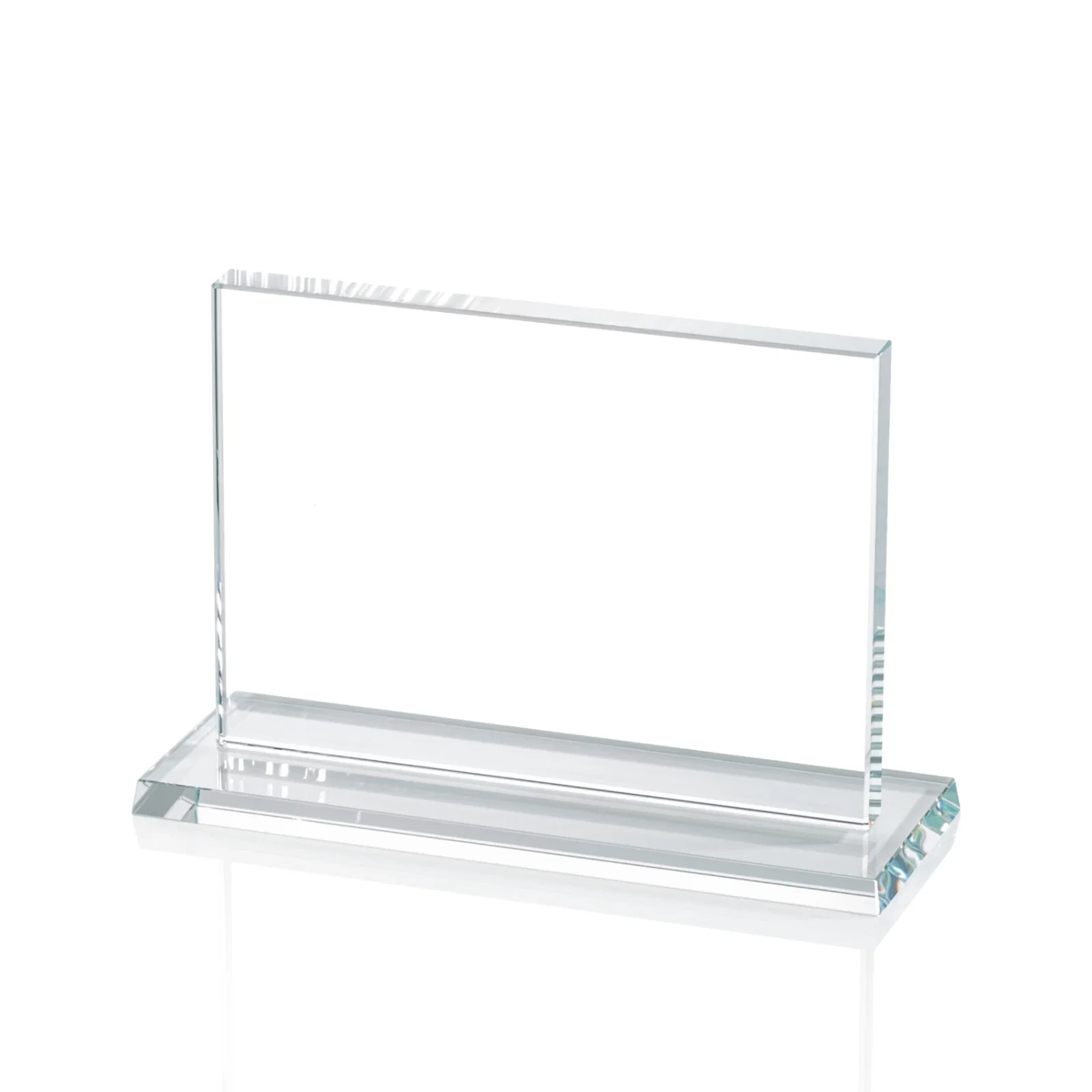 Custom 5/8 Inch Starfire Crystal Rectangle Award on Matching Base, awards for dealer and partner awards
