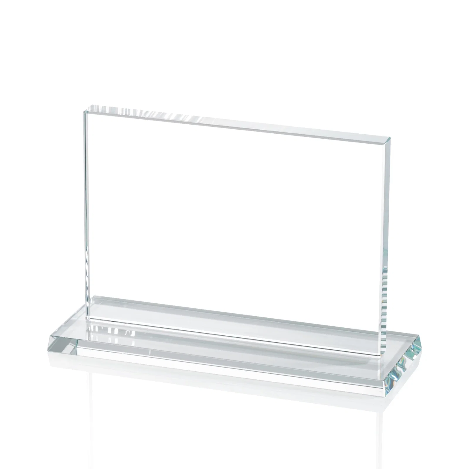 Personalized 5/8 Inch Starfire Crystal Rectangle Award on Matching Base, awards for employee recognition