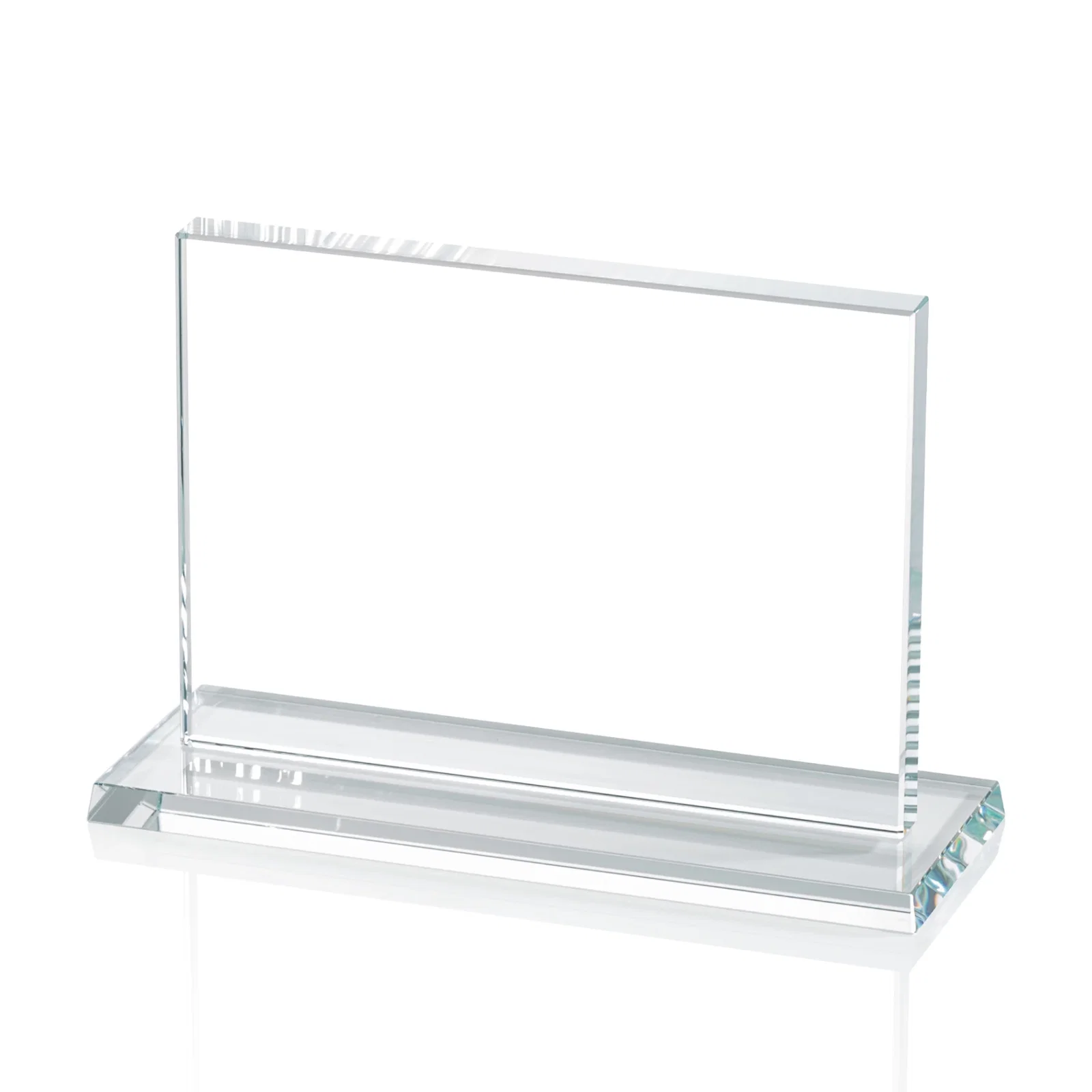 Personalized 5/8 Inch Starfire Crystal Rectangle Award on Matching Base, awards for service anniversary gifts