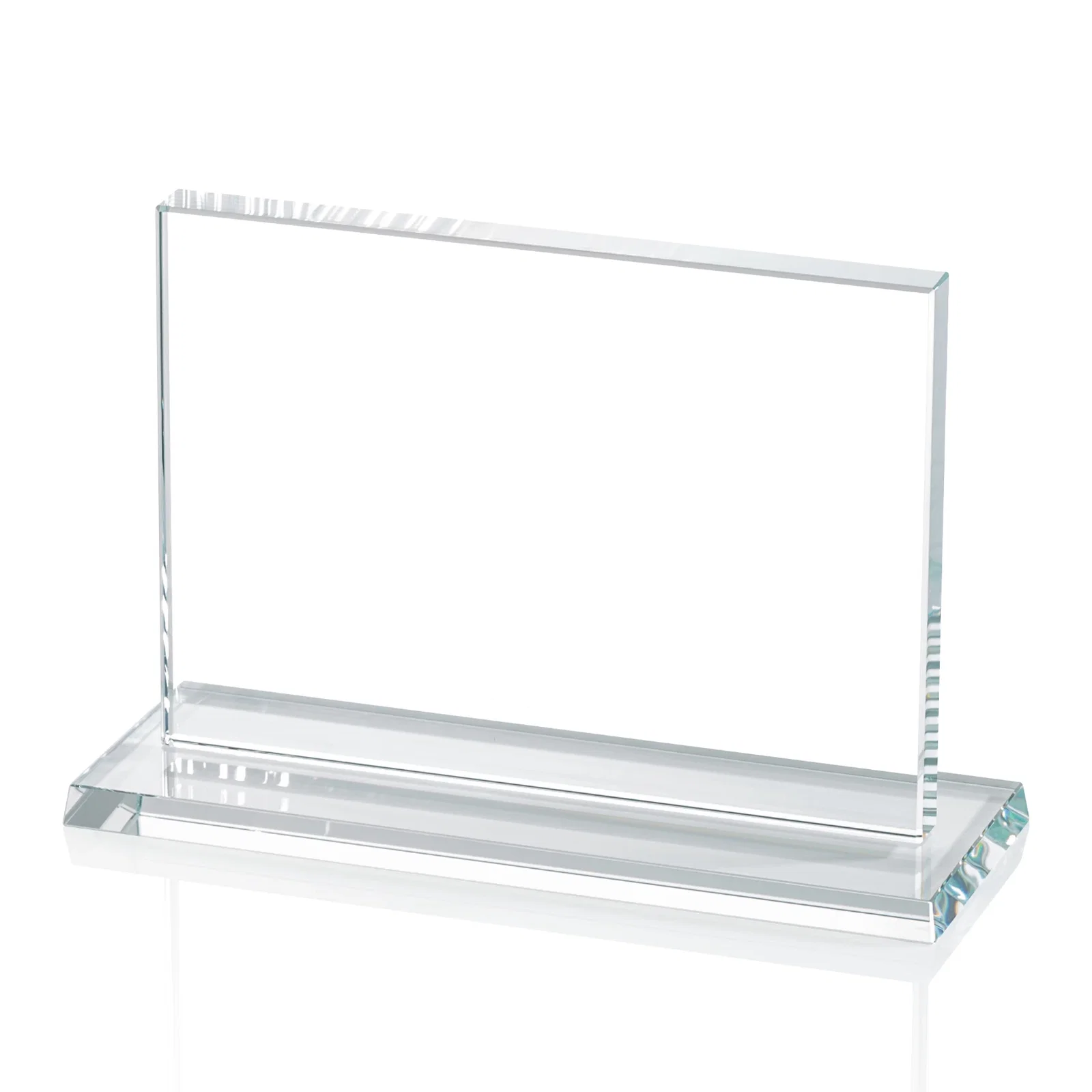 Personalized 5/8 Inch Starfire Crystal Rectangle Award on Matching Base, awards for sales achievement awards