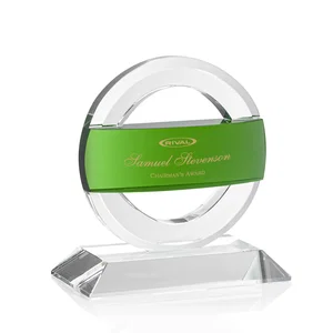 Emerald and Clear Optical Crystal Circle Award