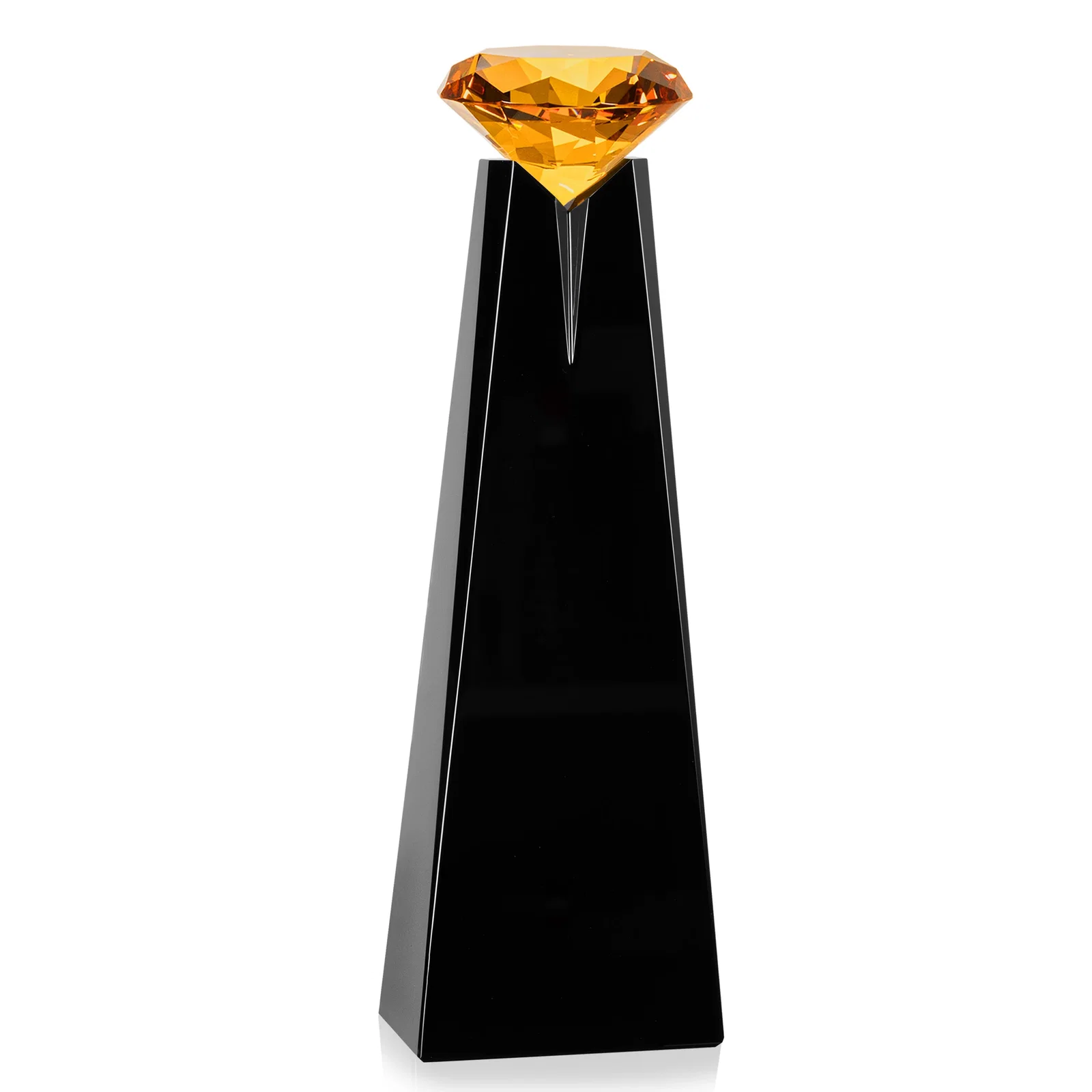 Personalized Optical Crystal Tower Award with Faceted Gemstone Beacon, with your logo for retirement presentations