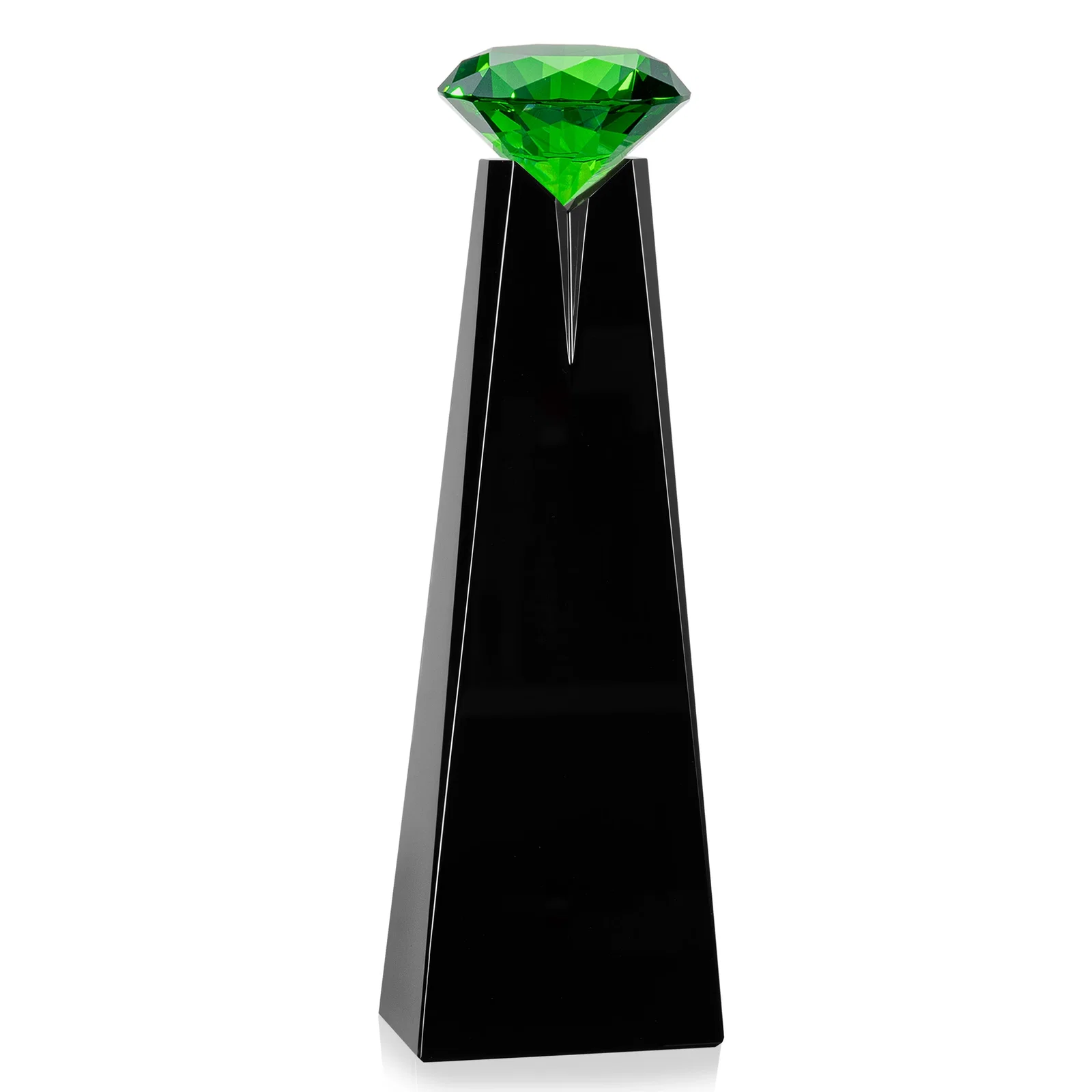 Personalized Optical Crystal Tower Award with Faceted Gemstone Beacon, with your logo for graduation ceremonies